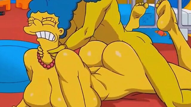Marge Simpson assfucked in GYM locker room - Porn Cartoon